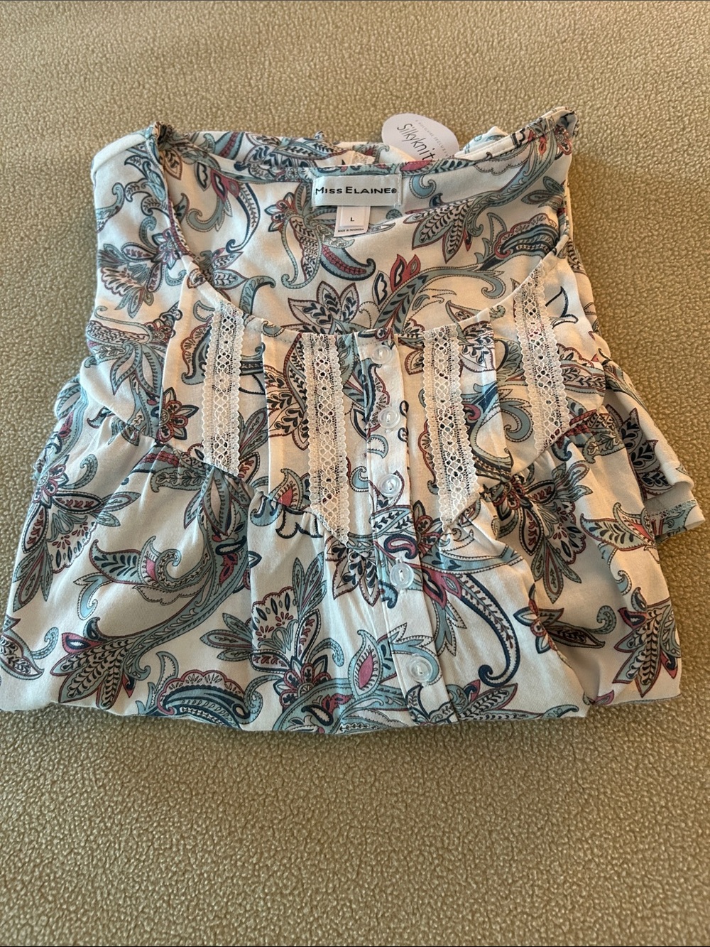 Miss Elaine Sleepwear with Blue & Pink Accents